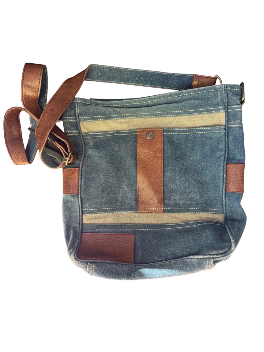 Mona B Cameron Canvas Crossbody Bag with Logo Lining